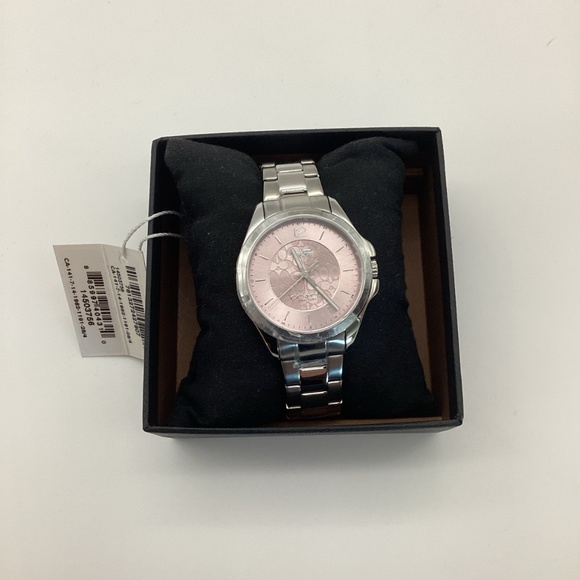 2044. Coach Libby Silver w/ Pink “C”  Insignia Watch - Picture 7 of 8